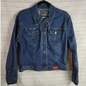 GUESS USA Y2K VINTAGE DENIM JEAN JACKET, sz MEDIUM